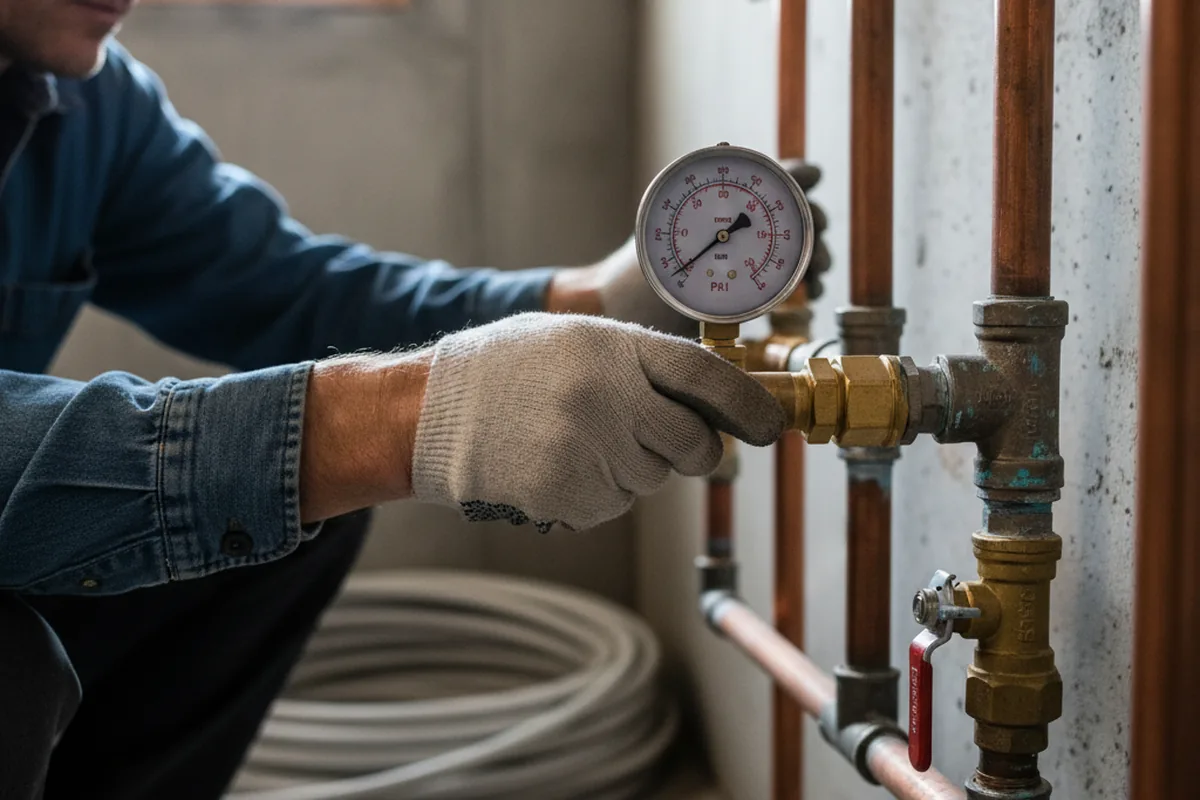 Pressure testing a repaired line during Water Line Repair in Chavies